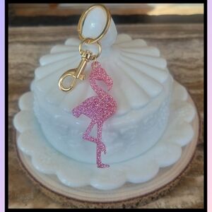 Pink Flamingo Keychain | Cute Tropical Bird Keychain | Summer Flamingo